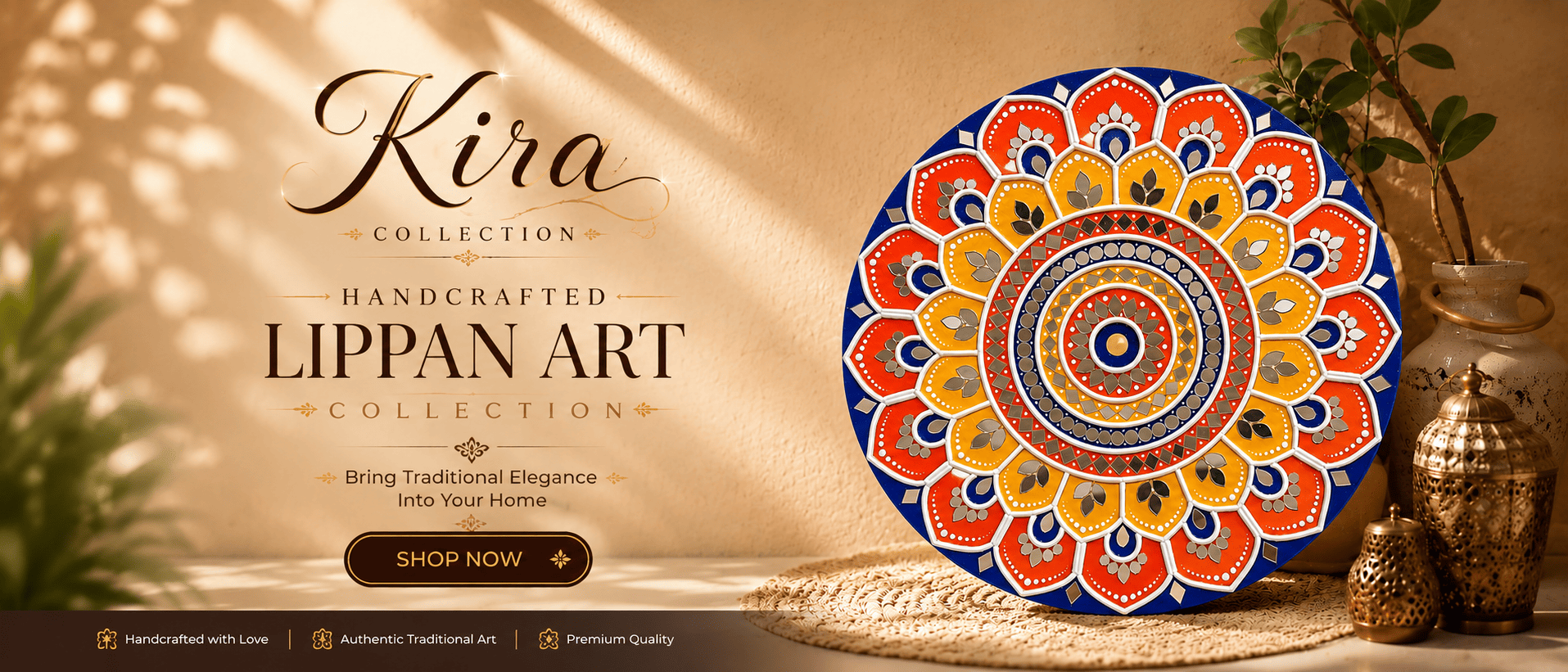 Hand-painted Mandala art by KIRA Collection