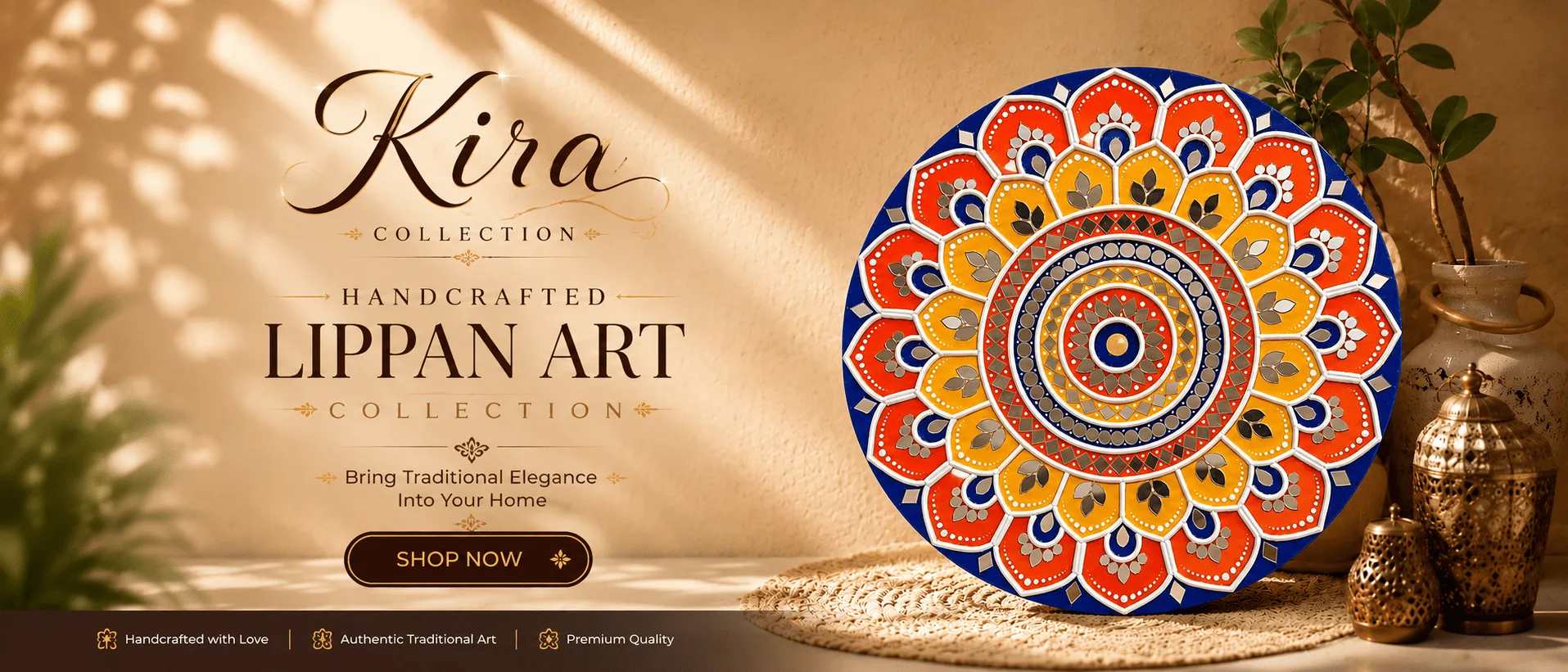 Hand-painted Mandala art by KIRA Collection