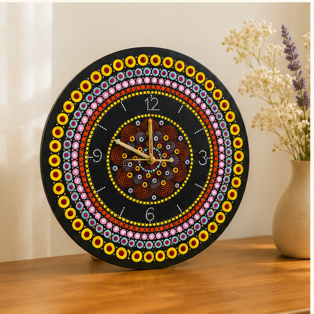 Mandala Dot Art Wall Clock view 2