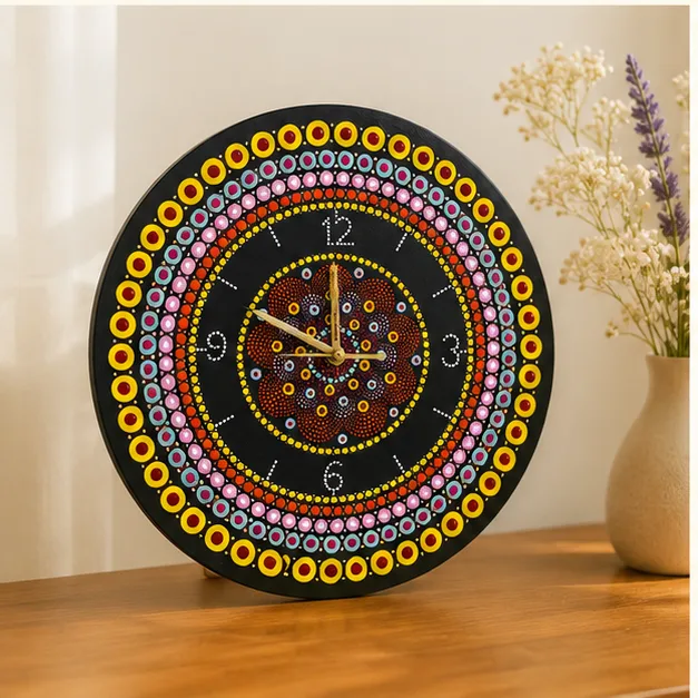 Mandala Dot Art Wall Clock view 2