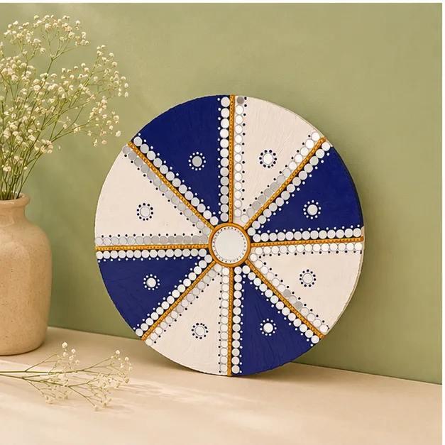 Blue & White Pinwheel Mandala view 2