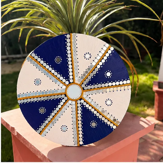 Blue & White Pinwheel Mandala view 3
