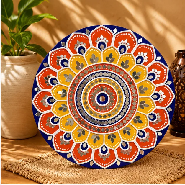 Peacock Feather Mandala Plate view 2