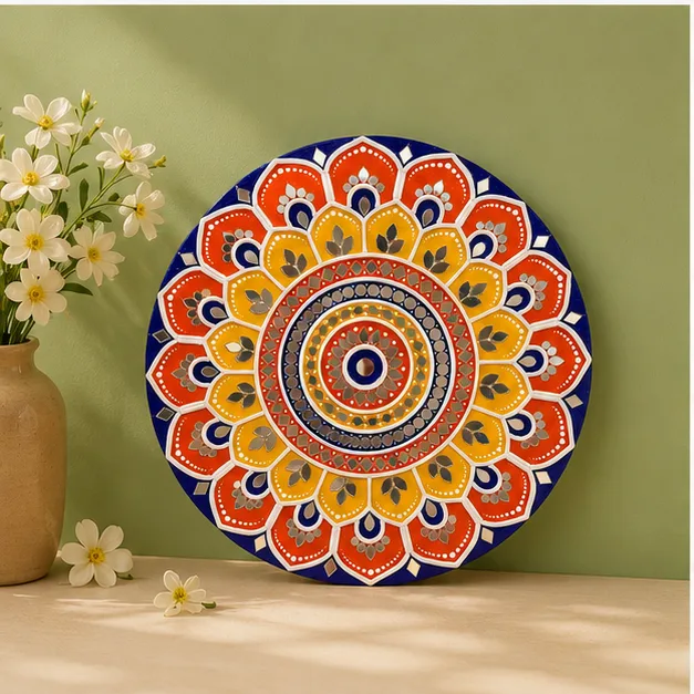 Peacock Feather Mandala Plate view 3
