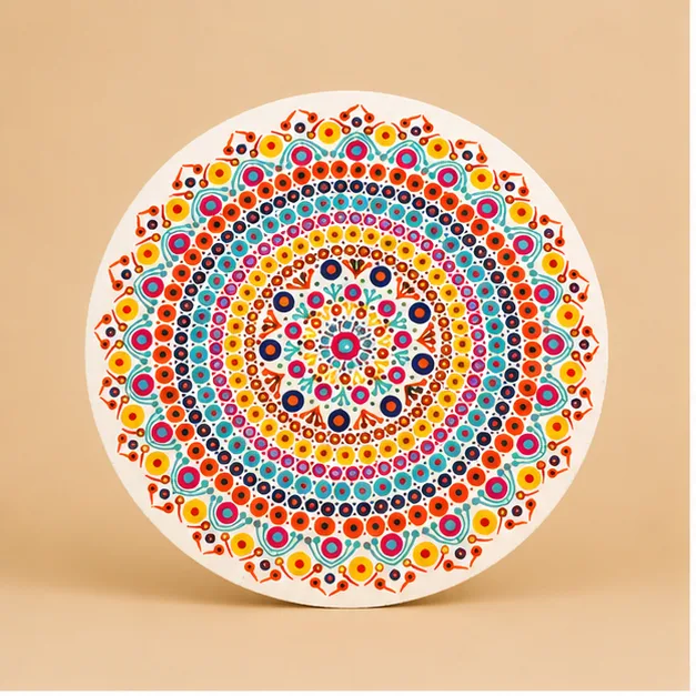 Rainbow Dot Mandala Art — handmade art by KIRA Collection