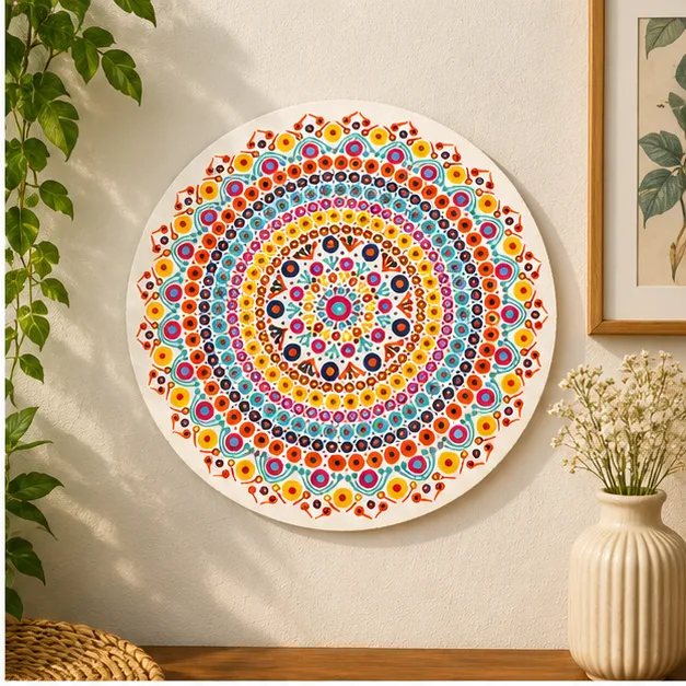 Rainbow Dot Mandala Art view 2