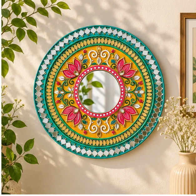 Green Floral Mandala Mirror view 2