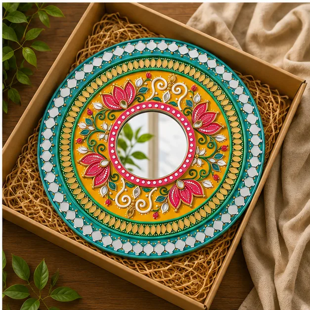 Green Floral Mandala Mirror view 4