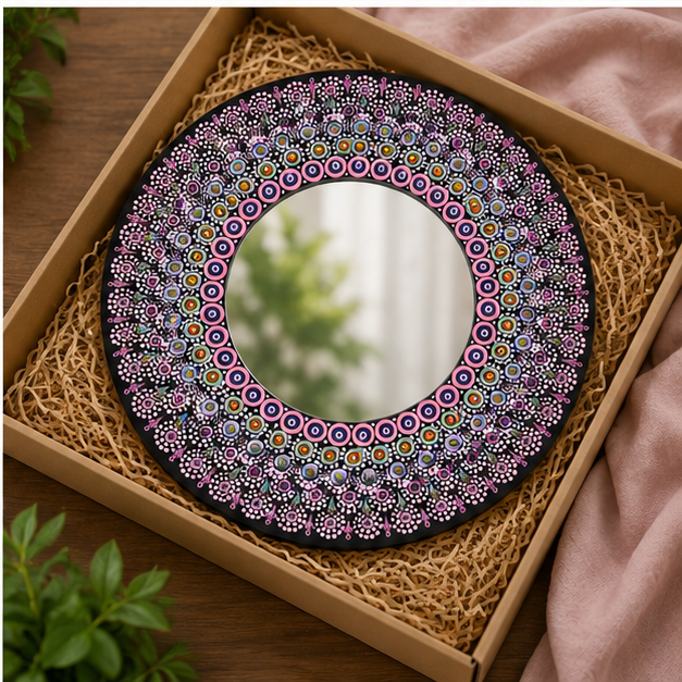 Violet Bloom Mandala Mirror view 4