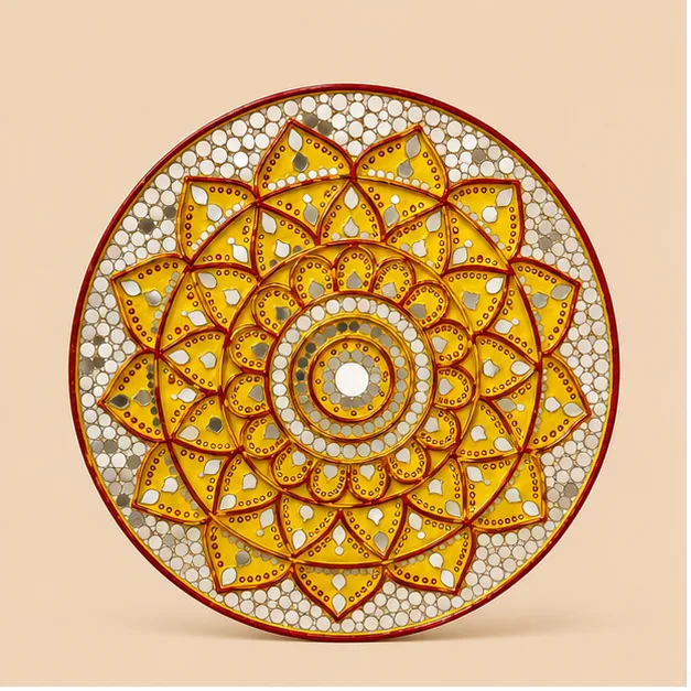 Golden Sunburst Mandala — handmade art by KIRA Collection